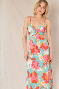 EN- Tropical Print Midi Dress