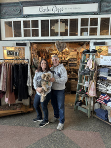 OD-  Grey Slub  Hoodie w/ Navy Asbury Park