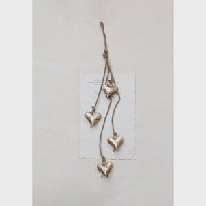 CC Metal Hearts on Jute Rope Ornament