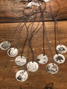 Sterling Photo Necklace on Nylon Cord